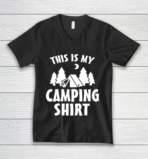 This is My Camping Shirt  Funny Camping V-Neck T-Shirt
