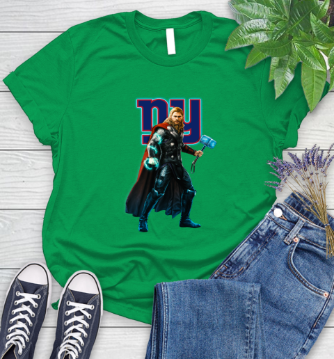 NFL Thor Avengers Endgame Football New York Giants Women's T-Shirt 6