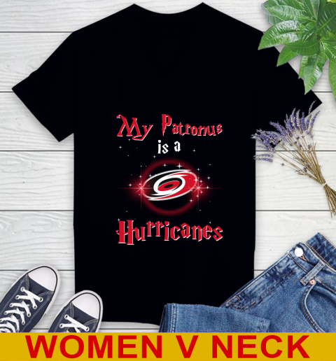 NHL Hockey Harry Potter My Patronus Is A Carolina Hurricanes Women's V-Neck T-Shirt