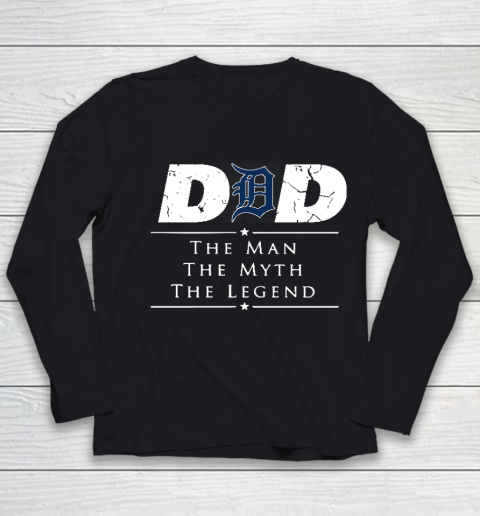 Detroit Tigers MLB Baseball Dad The Man The Myth The Legend Youth Long Sleeve