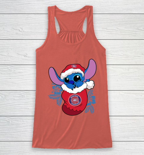 Montreal Canadiens Christmas Stitch In The Sock Funny Disney NHL Racerback Tank 4