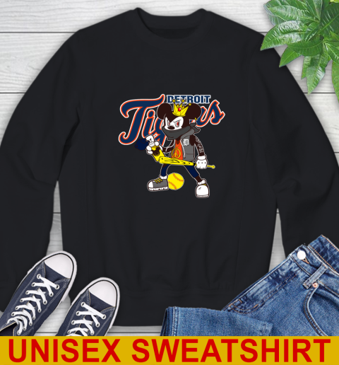 Detroit Tigers MLB Baseball Mickey Peace Sign Sports Sweatshirt 2