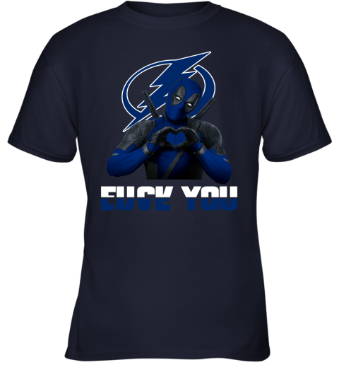 NHL Tampa Bay Lightning Deadpool Love You Fuck You Hockey Sports VMMqAxqpT0n youth t shirt 26 95 151514 front navy