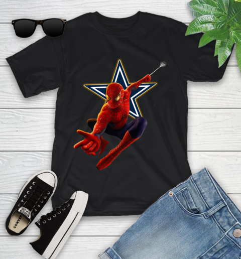 NFL Spider Man Avengers Endgame Football Dallas Cowboys Youth T-Shirt 2