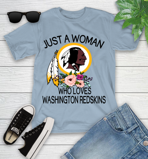 NFL Just A Woman Who Loves Washington Redskins Football Sports Youth T-Shirt 6