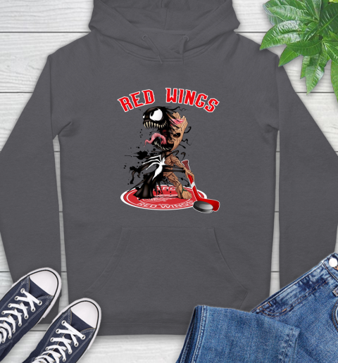 NHL Detroit Red Wings Hockey Venom Groot Guardians Of The Galaxy Hoodie 7