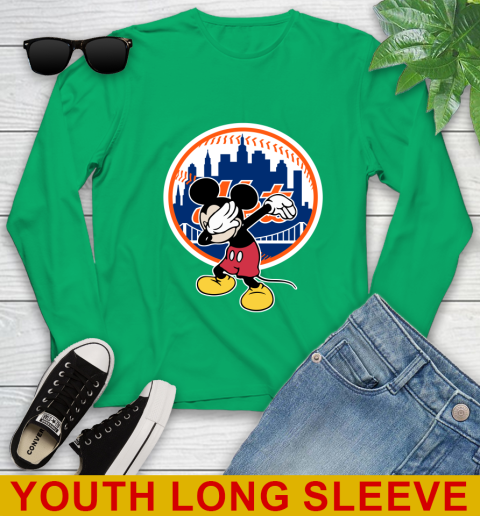New York Mets MLB Baseball Dabbing Mickey Disney Sports Youth Long Sleeve 7