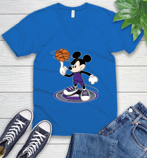 NBA Basketball Sacramento Kings Cheerful Mickey Disney Shirt V-Neck T-Shirt 6