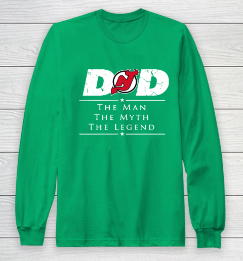 New Jersey Devils NHL Ice Hockey Dad The Man The Myth The Legend Long Sleeve T-Shirt 4