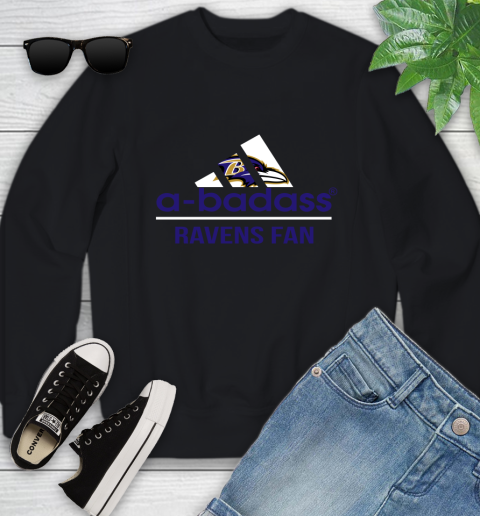 Baltimore Ravens NFL Football A Badass Adidas Adoring Fan Sports Youth Sweatshirt