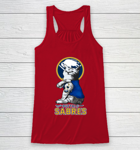 NHL My Cat Loves Buffalo Sabres Hockey Racerback Tank 4