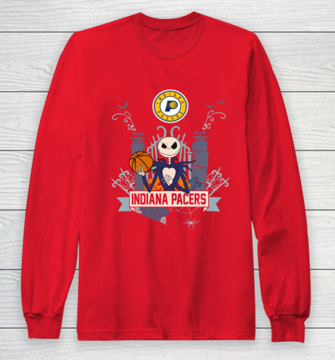 NBA Indiana Pacers Basketball Jack Skellington Halloween Long Sleeve T-Shirt 7