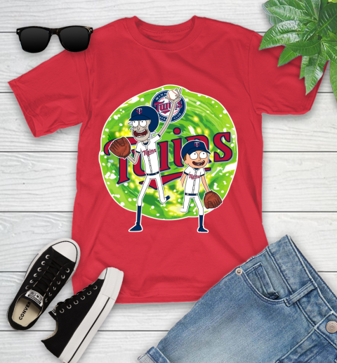 MLB Minnesota Twins Rick And Morty Baseball Sports Youth T-Shirt 10