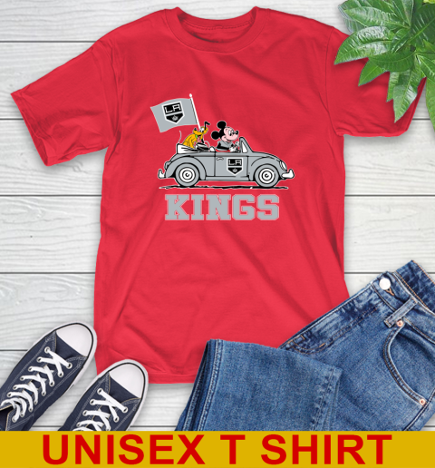 NHL Hockey Los Angeles Kings Pluto Mickey Driving Disney Shirt T-Shirt - Image 11