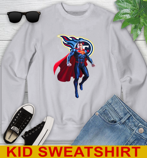 NFL Superman DC Sports Football Tennessee Titans Youth Sweatshirt 4