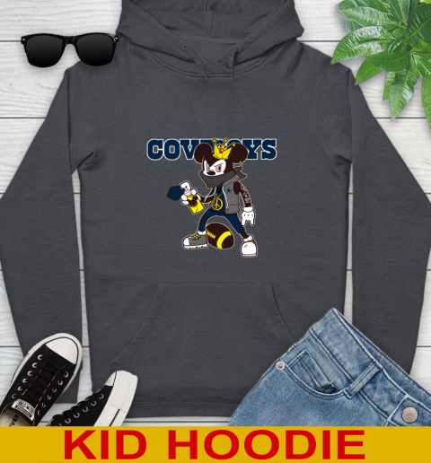 Dallas Cowboys NFL Football Mickey Peace Sign Sports Youth Hoodie 9