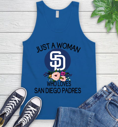MLB Just A Woman Who Loves San Diego Padres Baseball Sports Tank Top 3