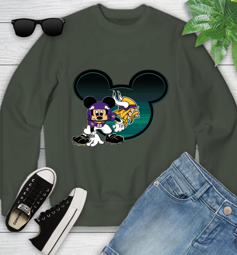 NFL Minnesota Vikings Mickey Mouse Disney Football T Shirt Youth Sweatshirt 10