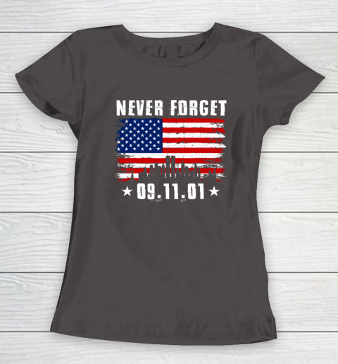 Never Forget September 11 2001 Memorial Day American Flag Women's T-Shirt 5