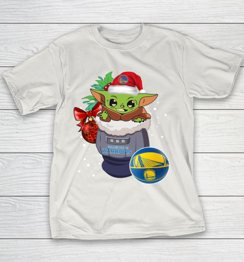 Golden State Warriors Christmas Baby Yoda Star Wars Funny Happy NBA Youth T-Shirt 11