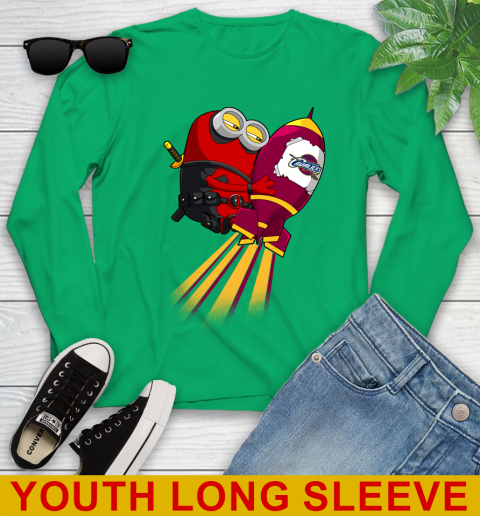 NBA Basketball Cleveland Cavaliers Deadpool Minion Marvel Shirt Youth Long Sleeve 7