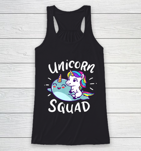 Unicorn Squad Narwhal Funny Cute Birthday Party Present Gift Racerback Tank