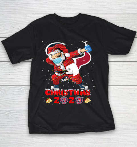Houston Texans Funny Santa Claus Dabbing Christmas 2020 NFL Youth T-Shirt