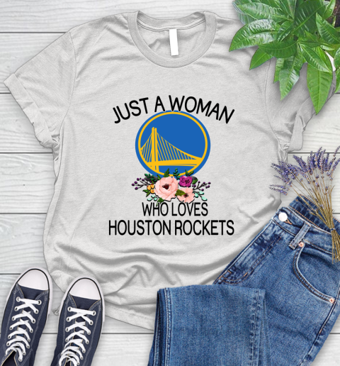 NBA Just A Woman Who Loves Houston Rockets Basketball Sports Women's T-Shirt