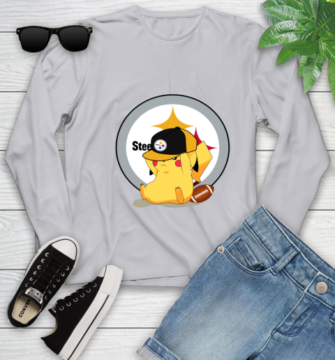 NFL Pikachu Football Sports Pittsburgh Steelers Youth Long Sleeve 5