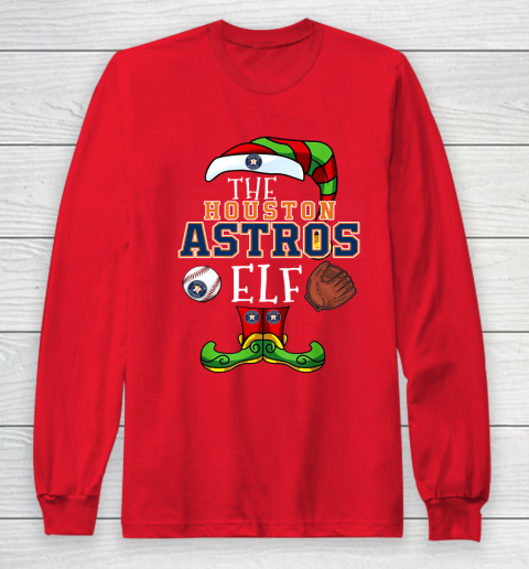 Houston Astros Christmas ELF Funny MLB Long Sleeve T-Shirt 7
