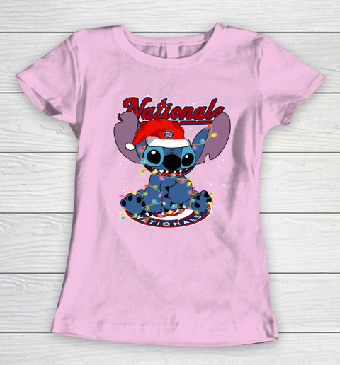 Washington Nationals MLB noel stitch Baseball Christmas Women's T-Shirt 6