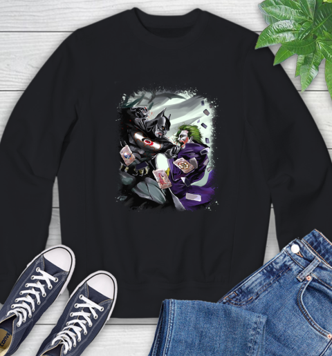 Carolina Hurricanes NHL Hockey Batman Fighting Joker DC Comics Sweatshirt 2