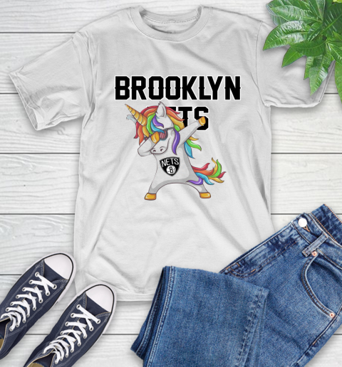 Brooklyn Nets NBA Basketball Funny Unicorn Dabbing Sports T-Shirt