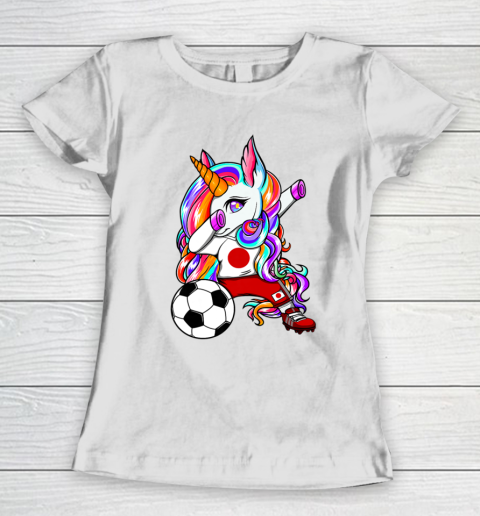 Dabbing Unicorn Japan Soccer Fans Jersey Japanese Football Women's T-Shirt