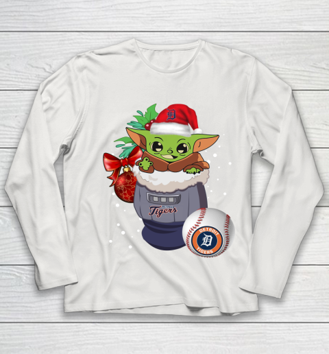 Detroit Tigers Christmas Baby Yoda Star Wars Funny Happy MLB Youth Long Sleeve 11