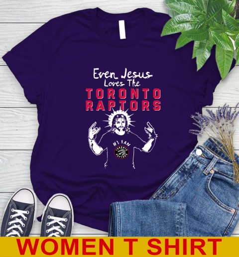 Toronto Raptors NBA Basketball Even Jesus Loves The Raptors Shirt Women's T-Shirt 4