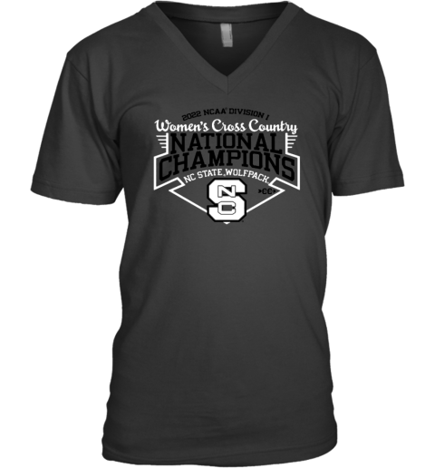 2022 NCAA Women's Cross Country National Champions NC State Wolfpack V-Neck T-Shirt