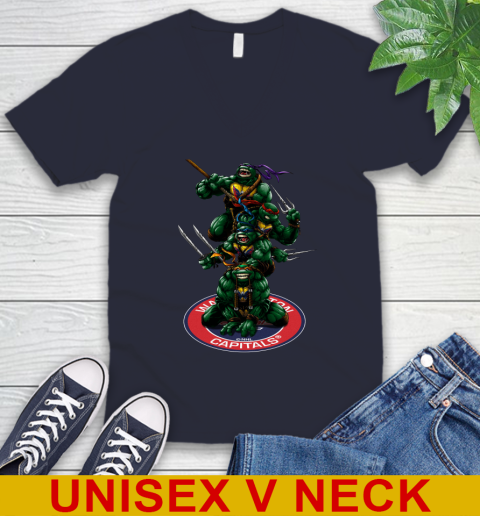 NHL Hockey Washington Capitals Teenage Mutant Ninja Turtles Shirt V-Neck T-Shirt 3