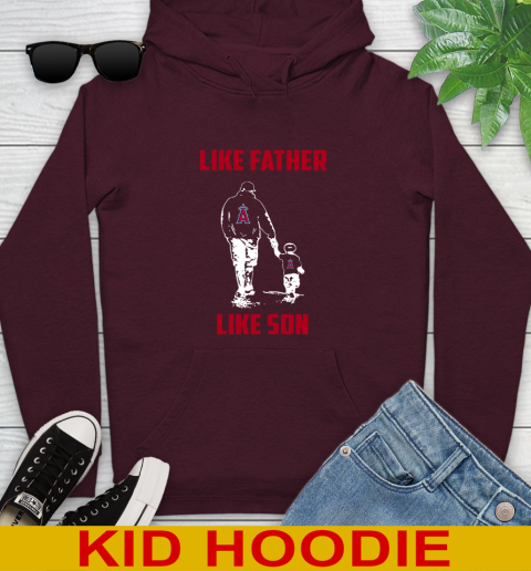 Los Angeles Angels MLB Baseball Like Father Like Son Sports Youth Hoodie 7