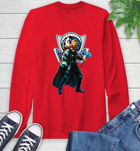 NBA Thor Avengers Endgame Basketball Dallas Mavericks Long Sleeve T-Shirt 10