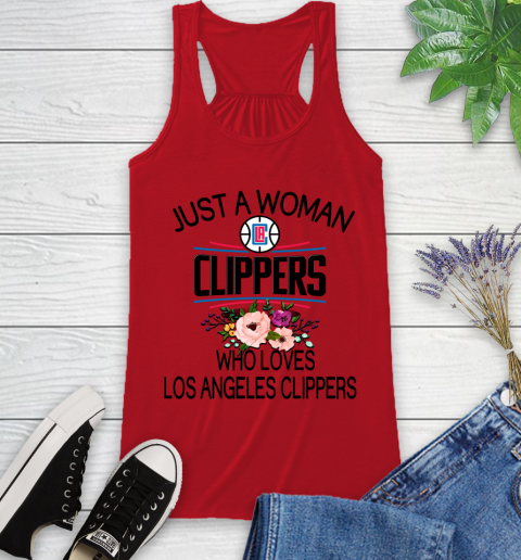 NBA Just A Woman Who Loves Los Angeles Clippers Basketball Sports Racerback Tank 4