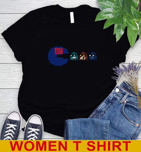 New York Giants NFL Football Pac Man Champion Women's T-Shirt 2