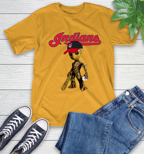 MLB Cleveland Indians Groot Guardians Of The Galaxy Baseball T-Shirt 3