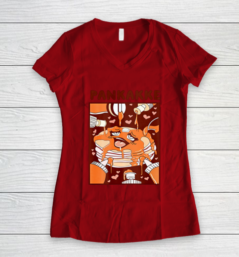 Pankakke Food Funny Cake Cupkakke Women's V-Neck T-Shirt 6