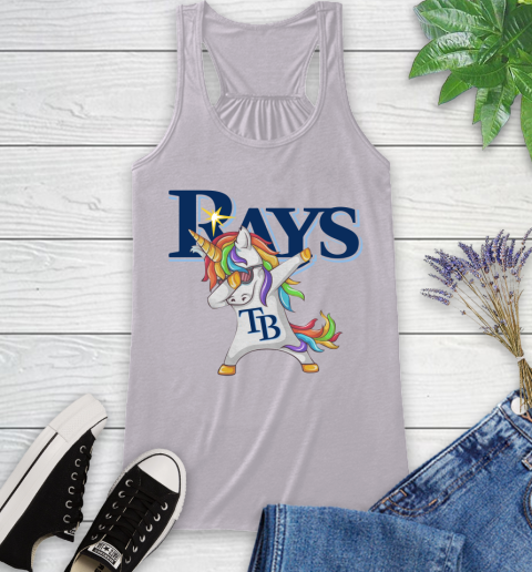 Tampa Bay Rays MLB Baseball Funny Unicorn Dabbing Sports Racerback Tank 5
