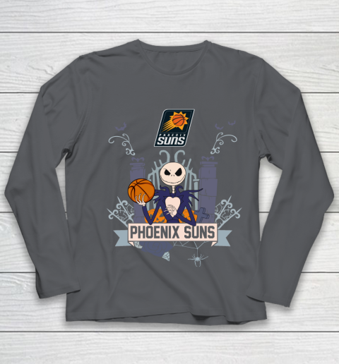 NBA Phoenix Suns Basketball Jack Skellington Halloween Youth Long Sleeve 6