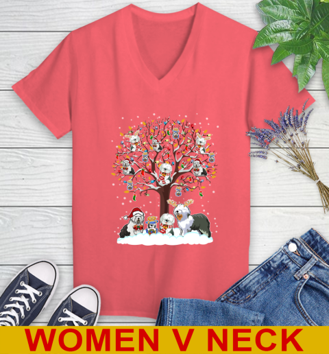 Old english Sheep dog dog pet lover light christmas tree shirt 78