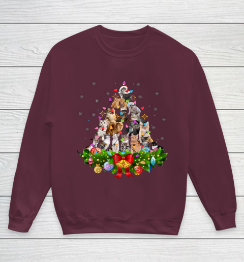 Funny Cat Christmas Tree Xmas Gifts Youth Sweatshirt 4