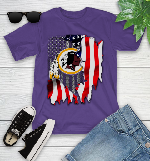Washington Redskins NFL Football American Flag Youth T-Shirt 3