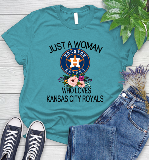 MLB Just A Woman Who Loves Kansas City Royals Baseball Sports Women's T-Shirt 11
